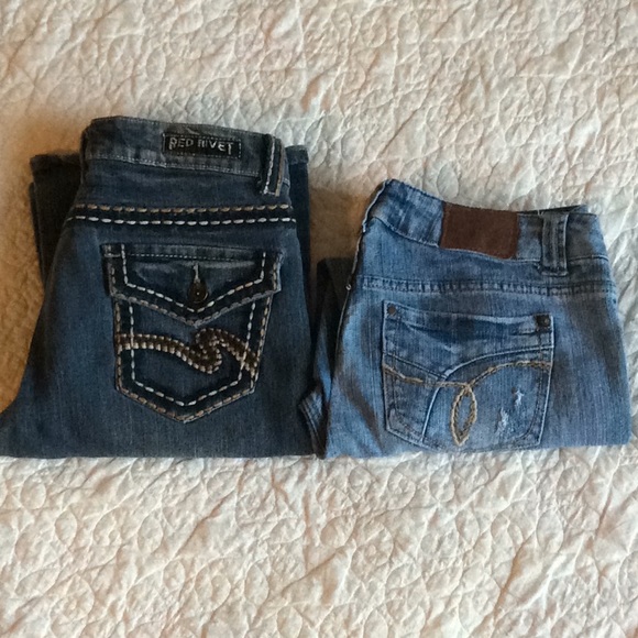 Red Rivet & Paris Blues Jeans Paris Blues Capris Red Rivet Blue